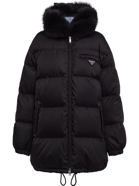 prada fur hooded jacket|Prada coat price.